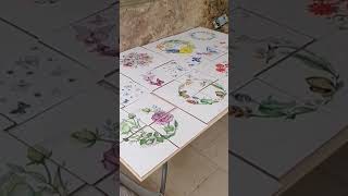 peinture sur porcelaine table de jardin [upl. by Cave]