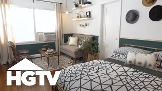 Stylish Studio Apartment Makeover  HGTV [upl. by Lucilia]