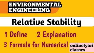 RELATIVE STABILITY l ENVIRONMENTAL ENGINEERING l GATE ESE [upl. by Claudelle]