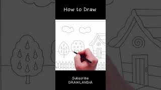 How to Draw a Beautiful Garden for Kids  StepbyStep Art Tutorial [upl. by Faline]