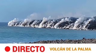 Sigue la caída de LAVA del volcán de LA PALMA al MAR cerca de TAZACORTE  RTVE Noticias [upl. by Caesaria]