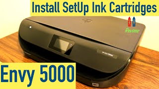 Install Setup Ink Cartridges in HP Envy 5000 AllInone Printer Series [upl. by Inalan19]