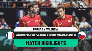 GranollersCarreño Busta v HerbertRogerVasselin  Spain v France Davis Cup 2024 Finals Group Stage [upl. by Dorcea592]