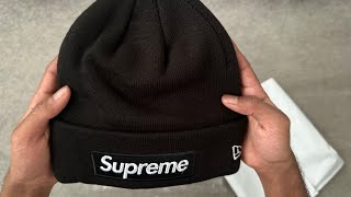 Supreme New Era ‘Box Logo’ Beanie Unboxing [upl. by Romelle]