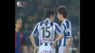 Nihat Kahvecinın direği kırdığı an Barcelona  Real Sociedad 200304 [upl. by Ardnikal]