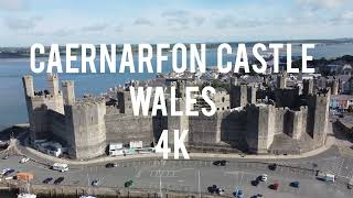 Caernarfon Castle  Wales  Drone footage  4K  United Kingdom  Travel ideas [upl. by Hansiain47]