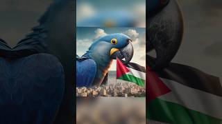 Hyacinth macaw and Palestine palestine israel aicat aigallery aiimages cat2 viral ytshorts [upl. by Aihsoek175]