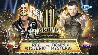 WWE Rey mysterio Vs Dominik Mysterio Wrestlemania 39 Official Match Card 2023 [upl. by Yrrol]