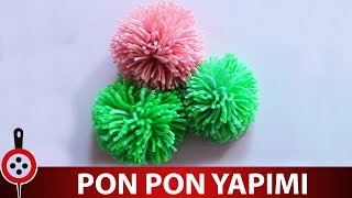 Ponpon Yapımı  Pompom veya Ponpon Nasıl Yapılır [upl. by Enowtna735]