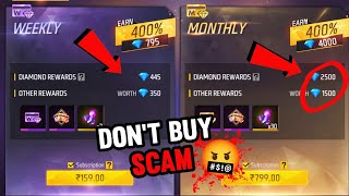 Scam 🤬 Weekly amp Monthly Membership 😭 Free Fire  Improvement Membership Event Free Fire [upl. by Kizzee]