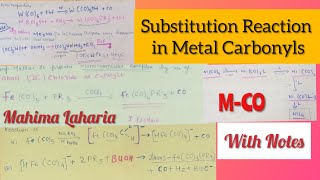 Substitution in carbonyl complexNiCO4FeCO5Tungsten complex AssociativeDissociative mechanism [upl. by Hertz]