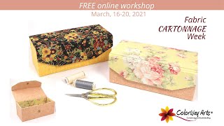 FREE online workshop  make a unique cartonnage fabric box with nosewing [upl. by Dianthe]