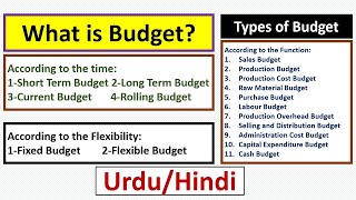 What is Budget Types of BudgetClassification of Budget wrt Time Flexibility amp Functions [upl. by Hussar604]