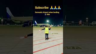 Aeroplane 🛫 landing 🛬 respect🙏🙏viralvideo aeroplane engineer marshalingbindasskeerti [upl. by Binnings]