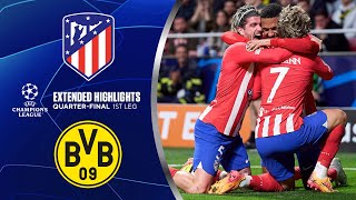 Atlético Madrid vs Borussia Dortmund Extended Highlights  UCL QuarterFinals 1st Leg  CBS Sports [upl. by Svoboda]