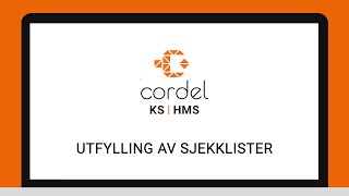 Cordel KS  HMS Utfylling sjekklister [upl. by Tunk]