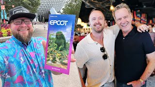 Hanging Out In EPCOT with Aaron Paul amp Bryan Cranston From Breaking Bad  Dos Hombres Mezcal Dinner [upl. by Yennor]