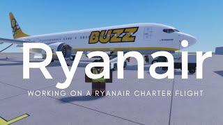 ROBLOX  RYANAIR  GROUND CREW ON A RYANAIR OWNED AIRLINE FLIGHT [upl. by Leahcimrej]