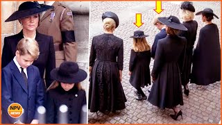 Emotional Moment George amp Charlotte As They CurtsyBow To The Coffin Of Beloved GreatGrandmother [upl. by Atnicaj]