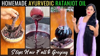 The Most Potent Hair Growth Oil😱  Delays Hair Greying Increases HAIR MELANIN  DIY Ratanjot Oil [upl. by Etaner597]