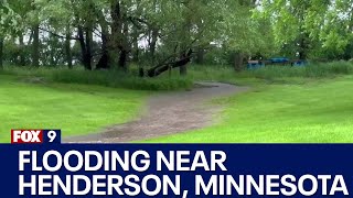 Rain led to flooding near Henderson Minnesota [upl. by Gilges]