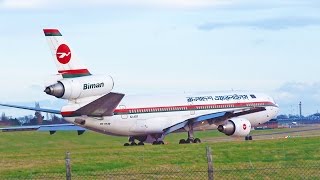 Biman Bangladesh McDonnell Douglas DC10 Birmingham Take Off and Landing  ATC [upl. by Anitan484]