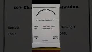 Case Study on COPD👩‍⚕️🩺 Medical Surgical Nursing  GNM Nursing  medjeenius shorts [upl. by Tierell232]