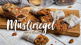 Einfaches Müsliriegel Rezept  im Backofen oder Gefrierfach [upl. by Burgess]