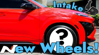 Hyundai Kona N New WHEELS amp TIRES  aFePower1 Takeda Cold Air INTAKE Mods [upl. by Valerie966]