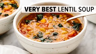 VERY BEST LENTIL SOUP  vegetarian onepot lentil soup recipe [upl. by Newra670]