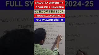 Cu bcom sem 1 ccf HonsGen financial accounting 1 syllabus 202425  ✍️💯 viralvideo cu shorts [upl. by Anthiathia]