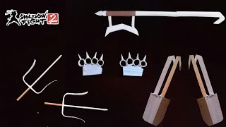 4 Shadow Fight 2 weapons out of paper Knuckles Sai Hook sword claw Art And Craft world of Jeevan [upl. by Eivlys619]