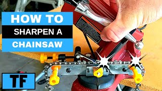 HOW TO USE HARBOR FREIGHT CHAINSAW SHARPENER  Sharpen Your Own Chainsaw For Less Than 25 [upl. by Edialeda604]