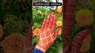 Beautiful मेंहदी डिजाइन from cello tape🤩mehndi design for beginners henna mehndi viral [upl. by Elleinwad]