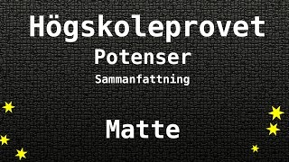 Högskoleprovet Potenser Sammanfattning  Matte Kvantitativa KVA NOG XYZ [upl. by Jo-Anne]