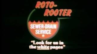 1970s RotoRooter Plumbing TV Ad  quotWell Be Therequot [upl. by Nireves480]