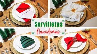 4 DISEÑOS DE SERVILLETAS NAVIDEÑAS  Ideas para decorar tu mesa [upl. by Panthea]