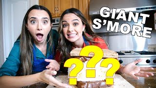 TOO BIG TO EAT Trying The GIANT S’MORE CHALLENGE  Merrell Twins [upl. by Ansaev]