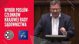 Michał Wójcik  Wybór posłówczłonków Krajowej Rady Sądownictwa [upl. by Ennazor277]