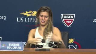 Eugenie Bouchard satisfied after battling to victory against Dominika Cibulkova [upl. by Torrlow]