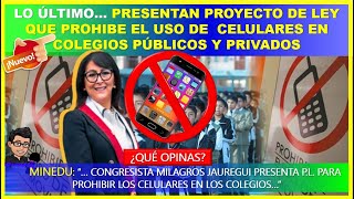 😱LO ÚLTIMO🔴PRESENTAN PROYECTO DE LEY QUE PROHIBE EL USO DE CELULARES EN COLEGIOS PÚBLICOS Y PRIVADOS [upl. by Ahsaelat]