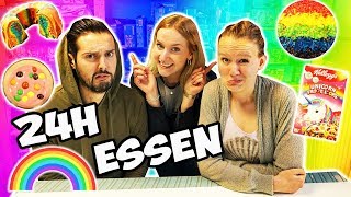 24 STUNDEN NUR REGENBOGEN ESSEN  RAINBOW FOOD für Kaan Nina amp Kathi den ganzen Tag  Vlog [upl. by Alithea]