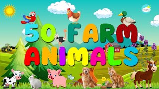 50 Farm Animals for Kids and Toddlers Learning  English Vocabulary  Kids Learning  BrainyBeams [upl. by Filipe]