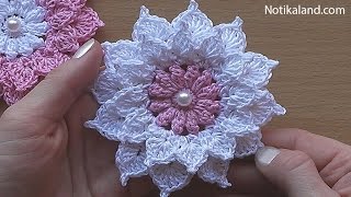 Crochet flower tutorial VERY EASY [upl. by Tfat]