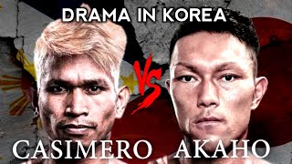 CASIMERO VS AKAHO FULL FIGHT DRAMA IN KOREA [upl. by Tessi]