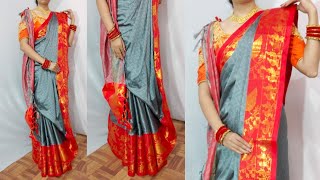 Very easy steps Bangali saree draping for beginners  Bengali saree darping tutorial [upl. by Hauger407]