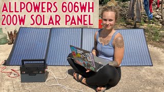 my offgrid life just got upgraded with solar power 🌞 allpowers 606Wh [upl. by Decima]