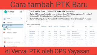 Cara Input atau tambah PTK baru di verval PTK oleh operator yayasan [upl. by Myrna]