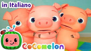 Tre piccoli porcellini  CoComelon Italiano  Canzoni per Bambini [upl. by Yreffoeg]