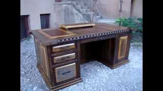 Custom Reclaimed Wood Desk  Rustic Furniture [upl. by Ainezey496]